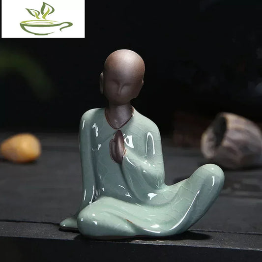 Small Buddha Statues Tathagata India Yoga Mandala Sculptures Ceramic Tea Ceremony Ornaments Gift Home Decor Monk Figurine