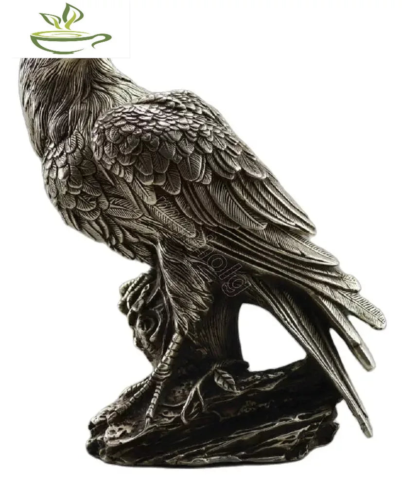 22cm Collectible Decorated Old Handwork Tibet Silver Carve Eagle On Tree Box & Statue copper wholesale Decoration real Brass