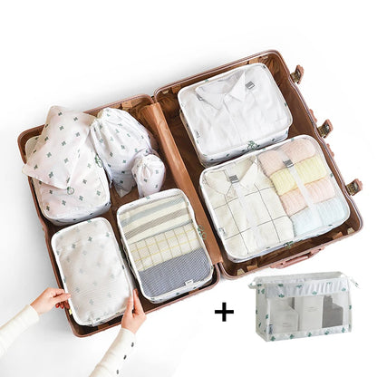 9PCS Unisex Travel Organizer Storage Bags Suitcase Packing Set Storage Cases Portable Luggage Organizer Clothes Shoes Tidy Pouch