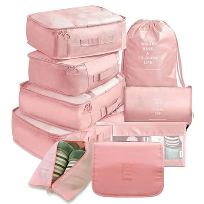 9Pcs/set Large Capacity Luggage Storage Bags For Packing Cube Clothes Underwear Cosmetic Travel Organizer Bag Toiletries Pouch