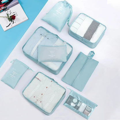 9Pcs/set Large Capacity Luggage Storage Bags For Packing Cube Clothes Underwear Cosmetic Travel Organizer Bag Toiletries Pouch
