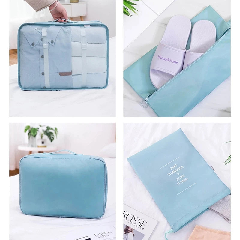 9Pcs/set Large Capacity Luggage Storage Bags For Packing Cube Clothes Underwear Cosmetic Travel Organizer Bag Toiletries Pouch
