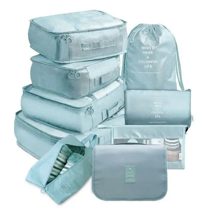 9Pcs/set Large Capacity Luggage Storage Bags For Packing Cube Clothes Underwear Cosmetic Travel Organizer Bag Toiletries Pouch