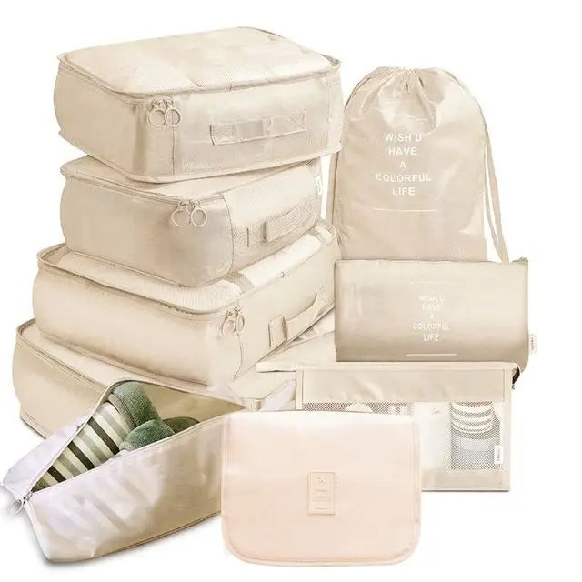 9Pcs/set Large Capacity Luggage Storage Bags For Packing Cube Clothes Underwear Cosmetic Travel Organizer Bag Toiletries Pouch