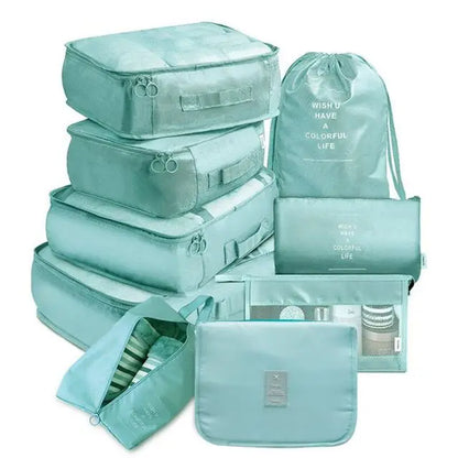 9Pcs/set Large Capacity Luggage Storage Bags For Packing Cube Clothes Underwear Cosmetic Travel Organizer Bag Toiletries Pouch