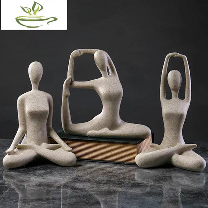 Yoga Woman Sculpture & Figurines for Interior Modern Living Room Decor Home Table Ornaments Figure Statue Decor