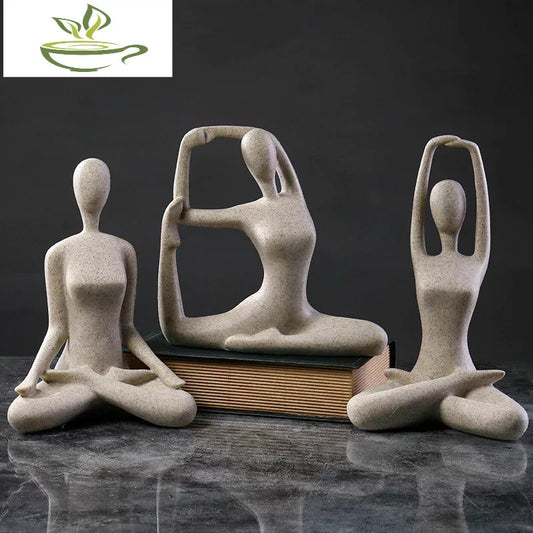 Yoga Woman Sculpture & Figurines for Interior Modern Living Room Decor Home Table Ornaments Figure Statue Decor