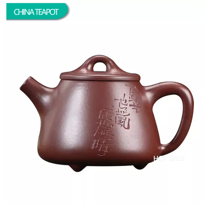 180ml Chinese Yixing Purple Clay Teapots Famous Artists Handmade High Stone Scoop Tea Pot Beauty Kettle Raw Ore Zisha Tea Set