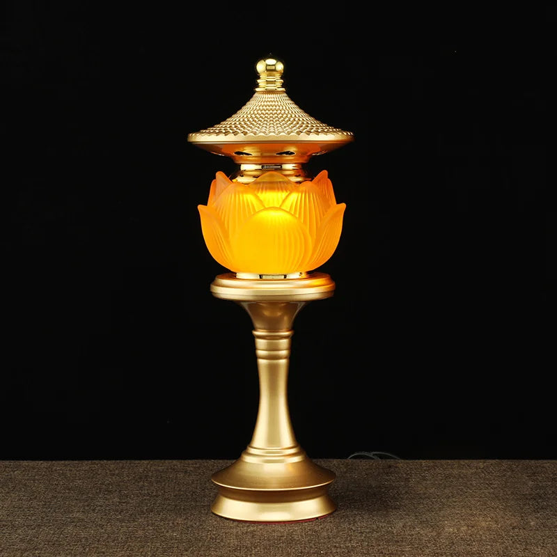 A PAIR 2PCS Buddhism Taoism HOME Temple shrine enshrine worship high grade buddha crystal lamp bless safety healthy good luck