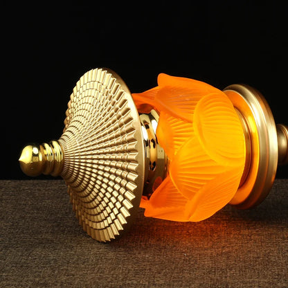 A PAIR 2PCS Buddhism Taoism HOME Temple shrine enshrine worship high grade buddha crystal lamp bless safety healthy good luck
