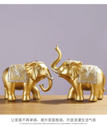 A PAIR 2PCS Home store Company SHOP TOP ART decorative bring wealth money GOOD LUCK ZHAO CAI FU elephants FENG SHUI ART Statue