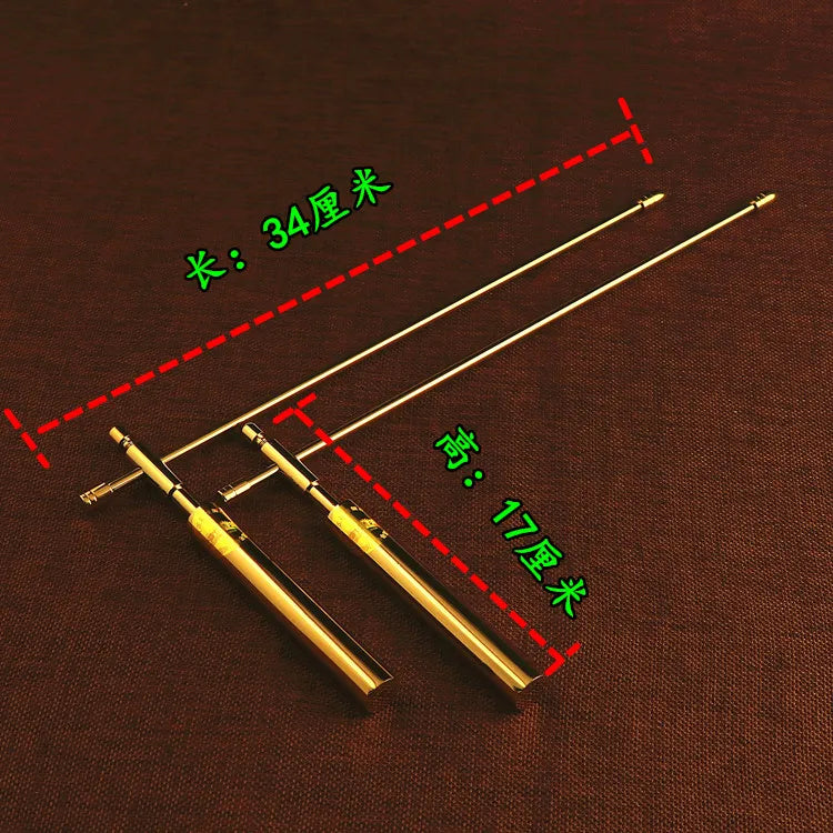 A PAIR Asia Geomantic master tool Asia efficacious Eight Diagrams FENG SHUI Compass magnetic divine dragon dowsing Rod 2PCS