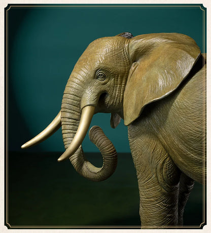 A PAIR Limited Edition 2023  NEW Original lucky Mother child elephant bronze Sculpture home office business animal art Ornament