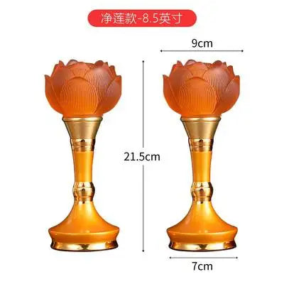 A Pair 2PCS Wholesale Buddhism supply HOME SHOP temple altar Buddhist worship Guan yin 7 colour crystal Plug-in buddha lamp
