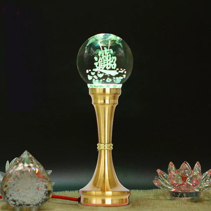 A Pair Wholesale Buddhism supply HOME SHOP temple altar worship God of wealth bring money GOOD LUCK colour crystal buddha Light