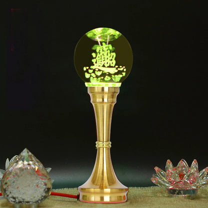 A Pair Wholesale Buddhism supply HOME SHOP temple altar worship God of wealth bring money GOOD LUCK colour crystal buddha Light