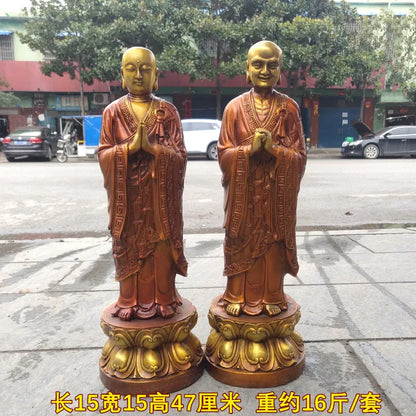 A Pair figure of Buddha HOME temple Shrine Protection Tantra Buddhism Amitabha Sakyamuni Buddha Anan gaye Attendant statue