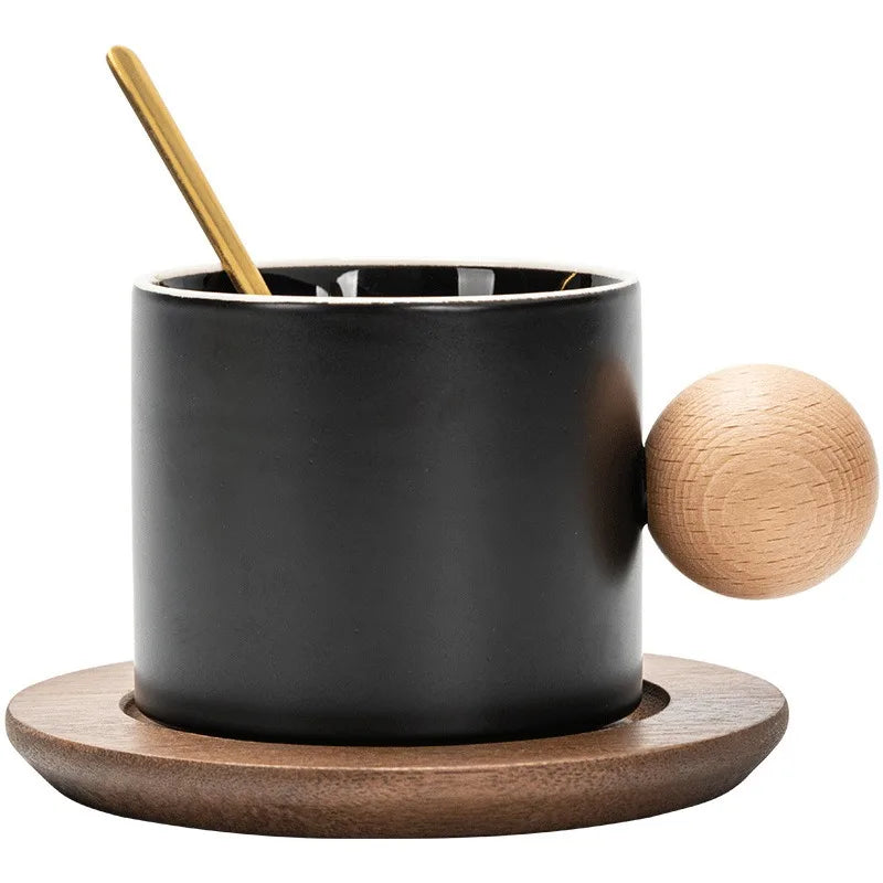 A Pair of Tea with A Spoon Oolong Cup 280 Ml Saucer for Home Kitchen Set Teapot Ceremony Supplies Teaware Sets Dining Bar Garden