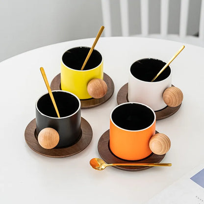 A Pair of Tea with A Spoon Oolong Cup 280 Ml Saucer for Home Kitchen Set Teapot Ceremony Supplies Teaware Sets Dining Bar Garden