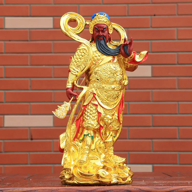 A SET 2PCS Asia Taoism Buddhism GUAN GONG WEITUO God BUDDHA figure HOME SHOP Patron saint Exorcism safety Bring Money good luck
