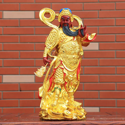 A SET 2PCS Asia Taoism Buddhism GUAN GONG WEITUO God BUDDHA figure HOME SHOP Patron saint Exorcism safety Bring Money good luck