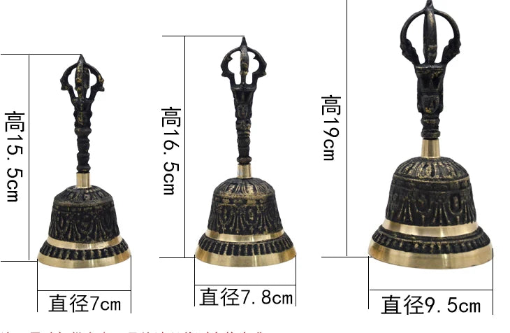 A SET 3PCS Wholesale Buddhist articles Buddhism Taoist Master Practice of Tantric monk FENG SHUI Vajra buddha vajra bell