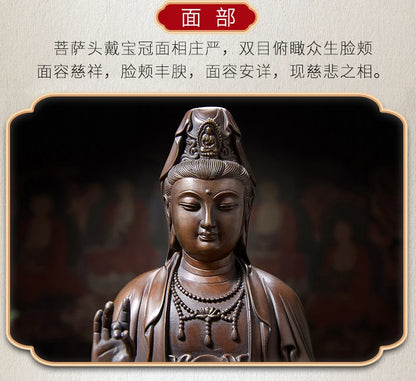 A SET GOOD figure of Buddha HOME temple Shrine Protection Tantra Buddhism Guanyin bodhisattva Buddha JIN TONG YUNV Bronze statue