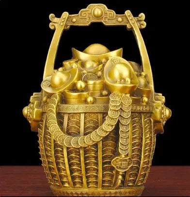 A bucket of gold ornaments, a brass treasure trove, a bucket of Jiangshan living room, a store mascot decoration