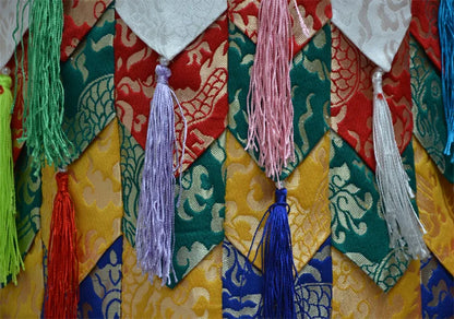 A pair 2PCS  Wholesale Buddhist supplies Buddhism HOME Temple Royal good Deco auspicious Embroidery Wall hang Victory Baochuang