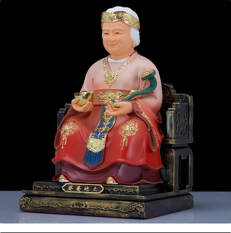 A pair 2pcs Southeast Asia home High grade Buddha statue thriving business Money Good luck CAI SHEN TU DI GONG PO God of wealth
