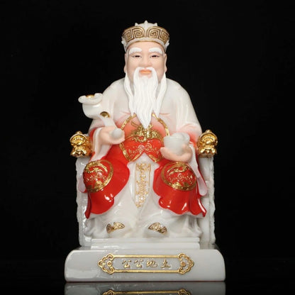 A pair  Aisa high grade jade TU DI GONG PU God of wealth buddha statue bless safety healthy thriving business Money Good luck