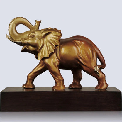 A pair Company home Porch lobby thriving business Solicit wealth money Good luck Elephants brass Sculpture ART Ornament