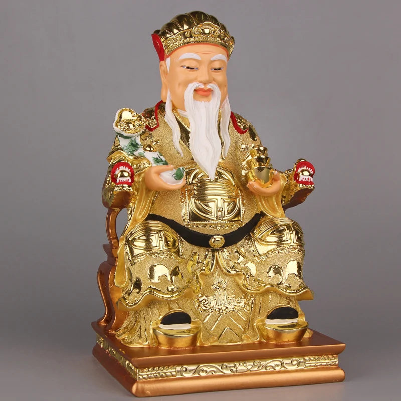 A pair Southeast Asia Company home shop thriving business Money Good luck CAI SHEN YE TU DI GONG PO God of wealth buddha statue