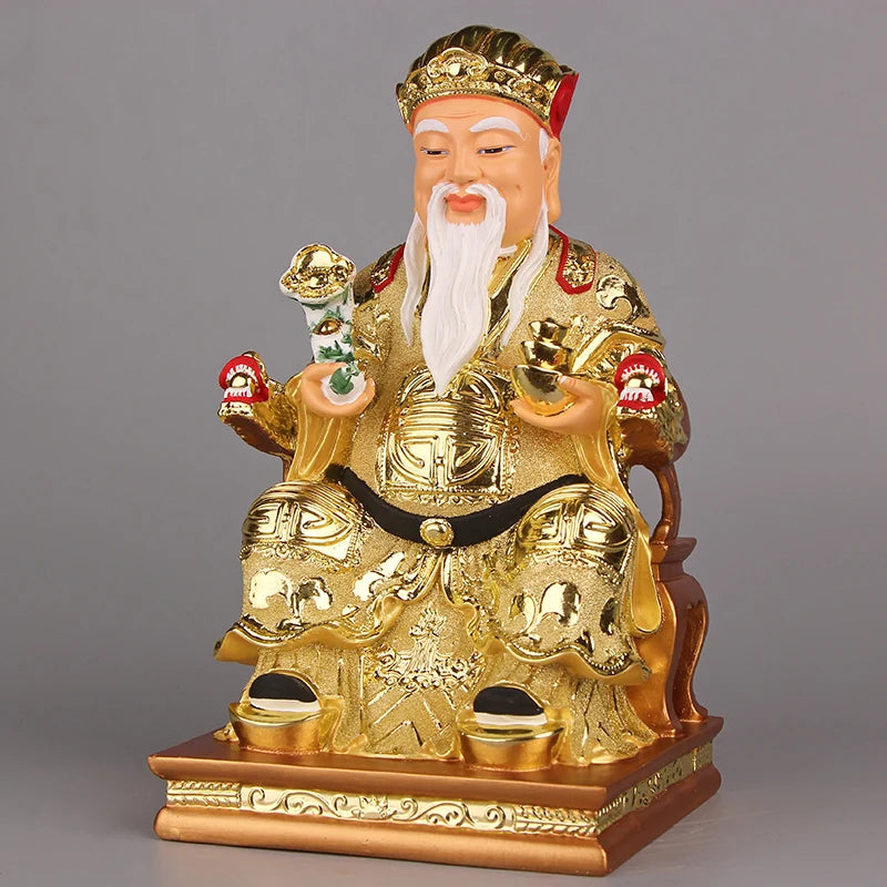 A pair Southeast Asia Company home shop thriving business Money Good luck CAI SHEN YE TU DI GONG PO God of wealth buddha statue