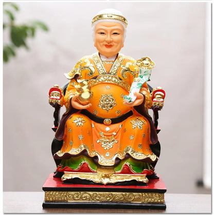 A pair Southeast Asia God of wealth BUDDHA figure HOME shop protection Prosperity LUCK CAI SHEN TU DI GONG PO FENG SHUI statue