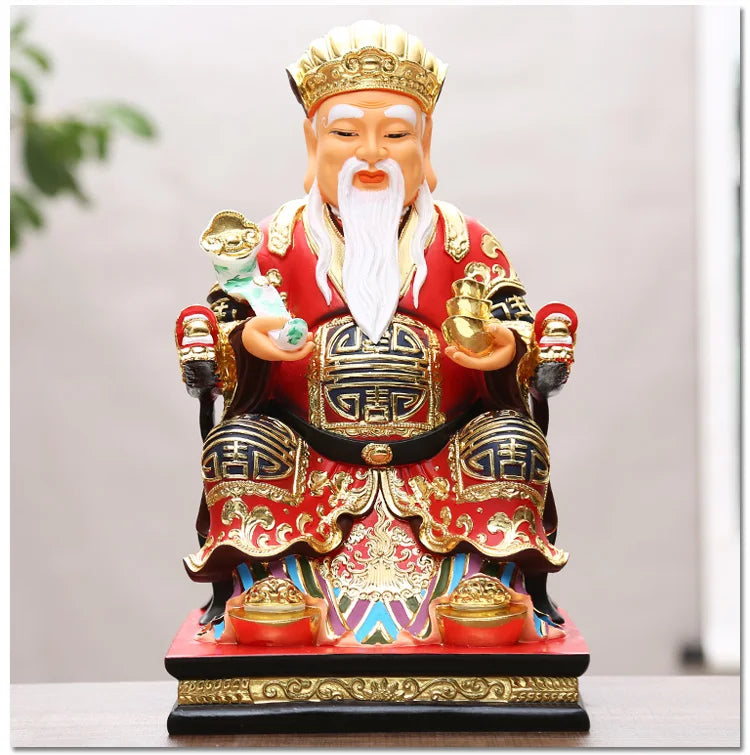 A pair Southeast Asia God of wealth BUDDHA figure HOME shop protection Prosperity LUCK CAI SHEN TU DI GONG PO FENG SHUI statue