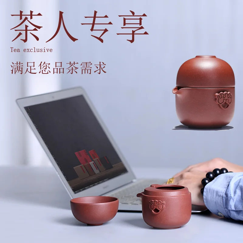 A pot of a cup of yixing purple sand cup single crack cup kung fu office travel cup tea masters cup
