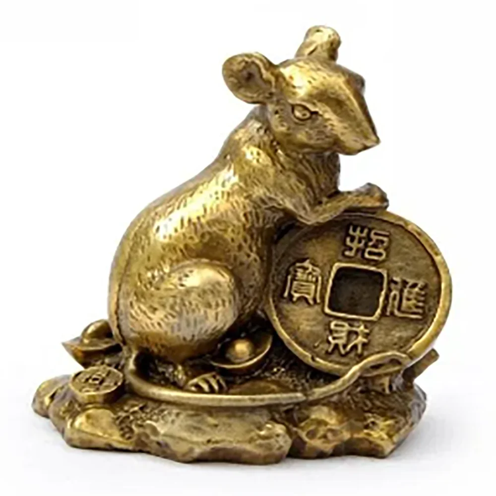 A pure brass medium rat ornaments and s lucky omen of disaster prevention Home Furnishing feng shui ornamentsroom