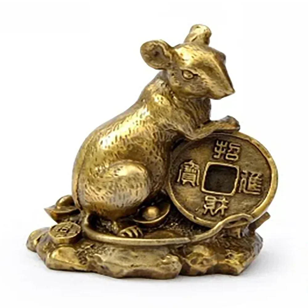 A pure brass medium rat ornaments and s lucky omen of disaster prevention Home Furnishing feng shui ornamentsroom