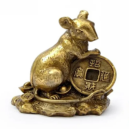 A pure brass medium rat ornaments and s lucky omen of disaster prevention Home Furnishing feng shui ornamentsroom