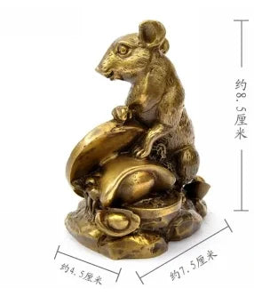 A pure brass medium rat ornaments and s lucky omen of disaster prevention Home Furnishing feng shui ornamentsroom