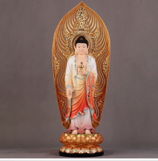 A set 3PCS Asia Buddhism HOME SHOP bring  good luck bless safe health XI FANG SAN SHENG Sakyamuni Guanyin BUDDHA god statue