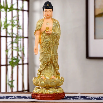 A set 3PCS HOME shrine protection Buddhism XI FANG SANSHENG Standing Guan yin Amitabha Mahasthamaprapta Buddha statue Large 38CM