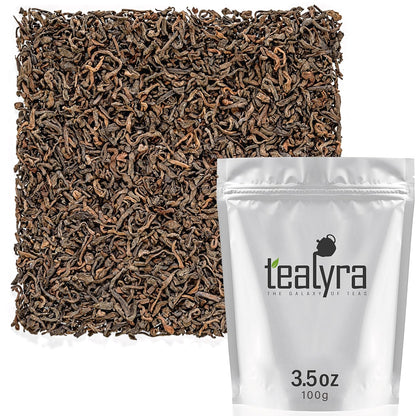 Tealyra - 35 Years Golden Royal Pu-erh Ripe - Rare Guangxi Aged Pu Erh - Loose Leaf Tea - Healthy Tea - Bold Caffeine - 100g (3.5-ounce)