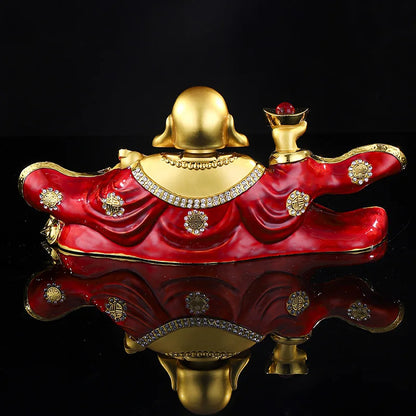 AAAAA+ HOME CAR SHOP GOOD talisman God of wealth Maitreya Mammon buddha statue + GOOD LUCK bring fortune gold card Amulet