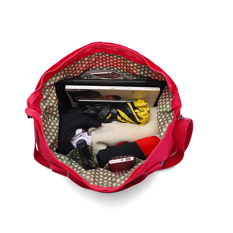 ACEPERCH Girl Casual Large Capacity Women Travel Bag Waterproof Stripe Weekend Overnight Duffle Bags Female Hand Luggage Big Bag