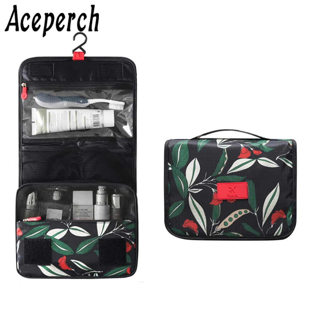 ACEPERCH Girl Hanging Cosmetic Toiletry Bag Women Travel Organizer Beautician Necessaire Functional Makeup Wash Pouch Accessorie