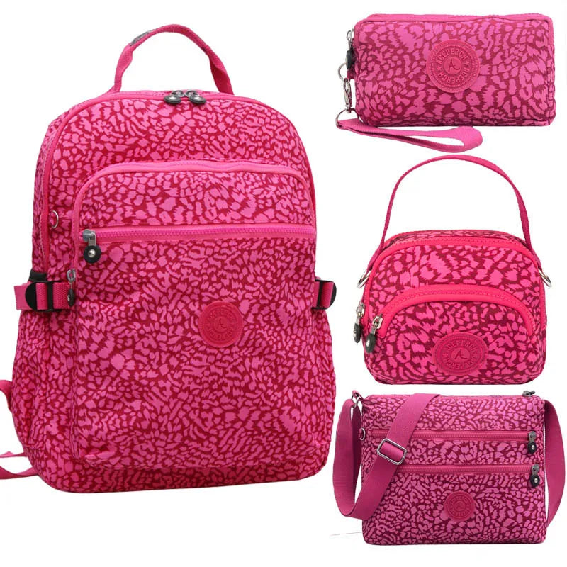 ACEPERCH Girl Mochila Escolar School Waterproof Nylon Monkey Backpack Mochila Female Travel Bag trekking Large Capacity Rucksack