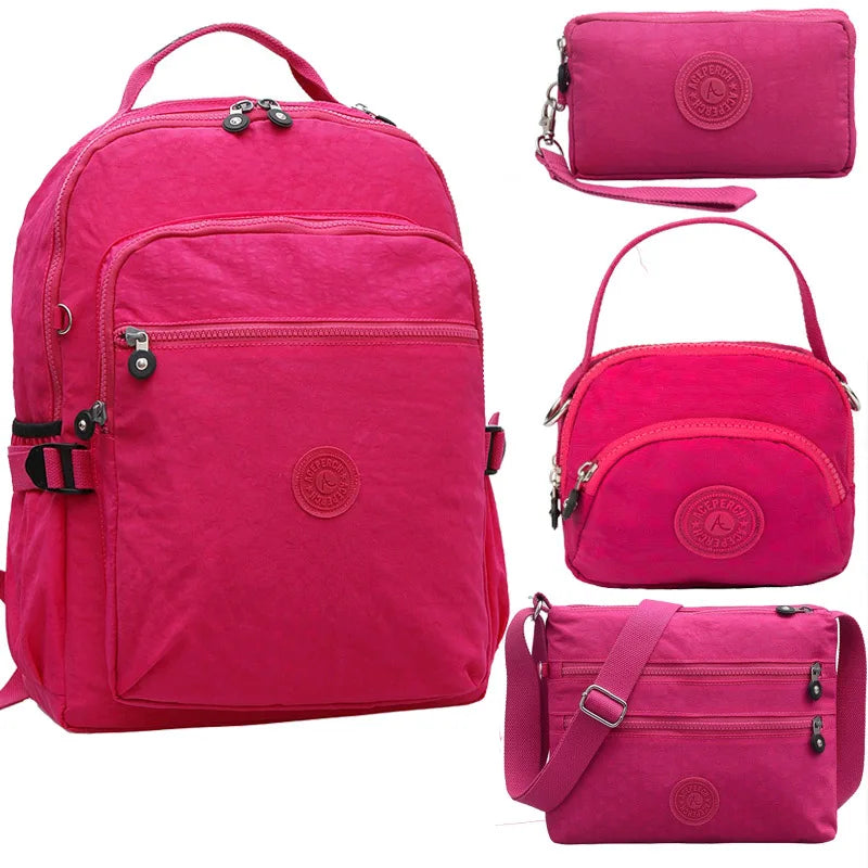ACEPERCH Girl Mochila Escolar School Waterproof Nylon Monkey Backpack Mochila Female Travel Bag trekking Large Capacity Rucksack