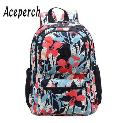ACEPERCH Girl Original School Backpack For Teenage Girl Waterproof Bolsos Mochila Feminina Mujer Women Solid Laptop Travel Bag